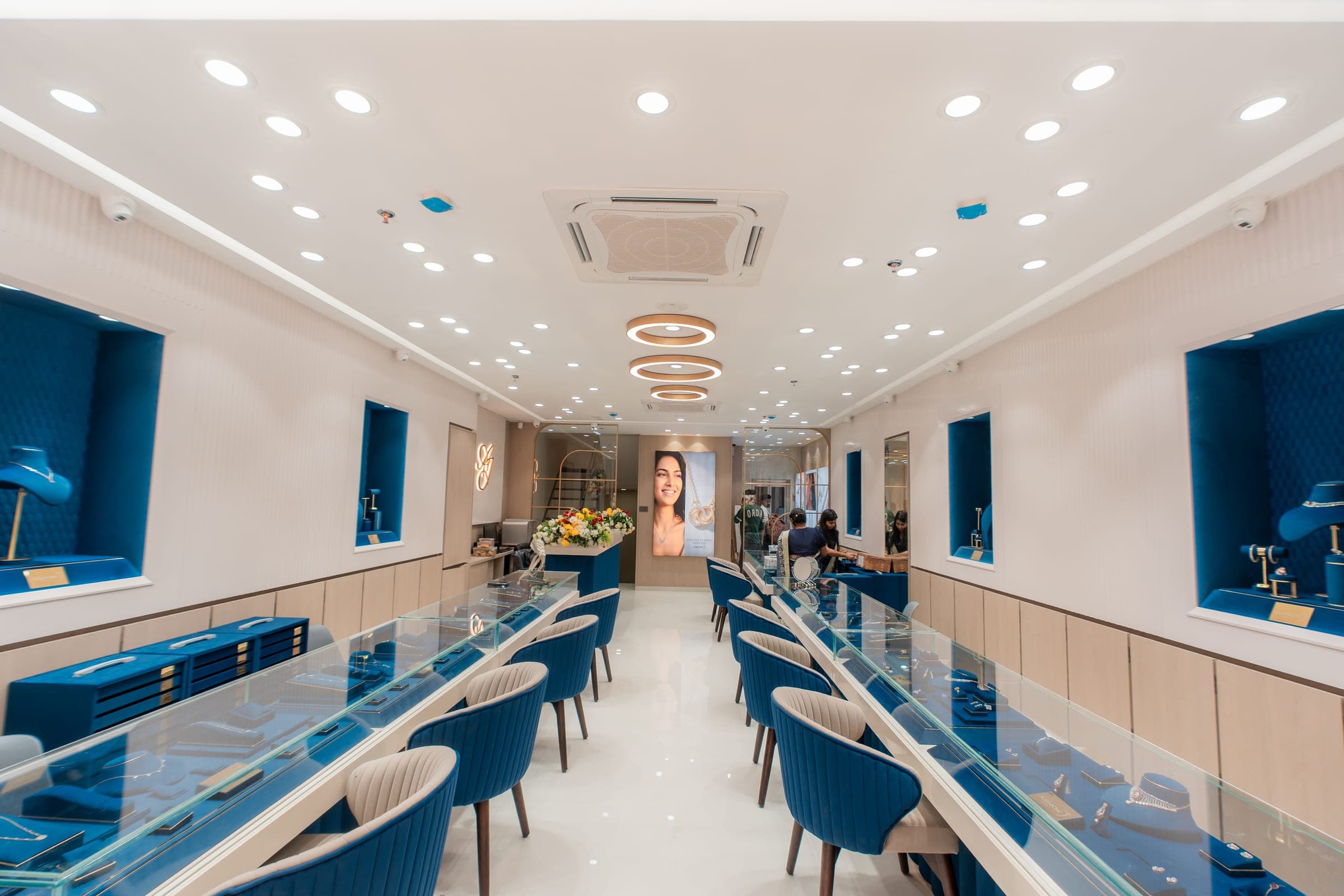 Interior of the Ashok Jewels jewellery showroom on 4th Main B Road, Sardarpura, Jodhpur